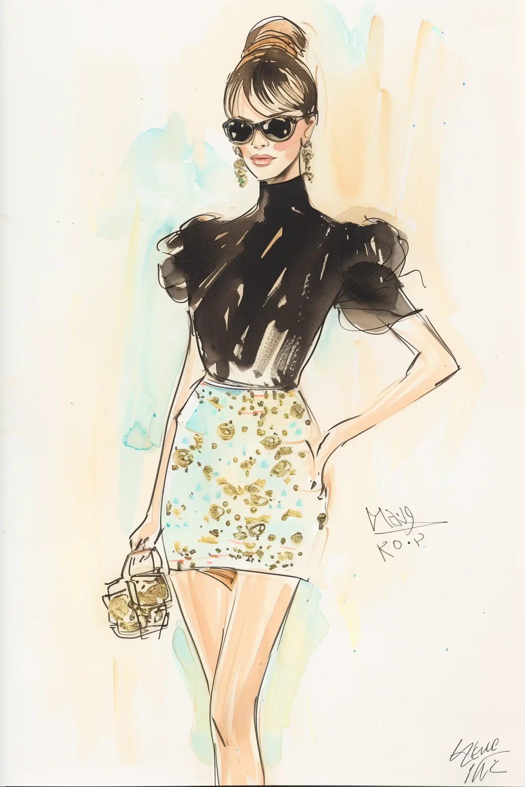 Fashion Sketch Tiffany Style