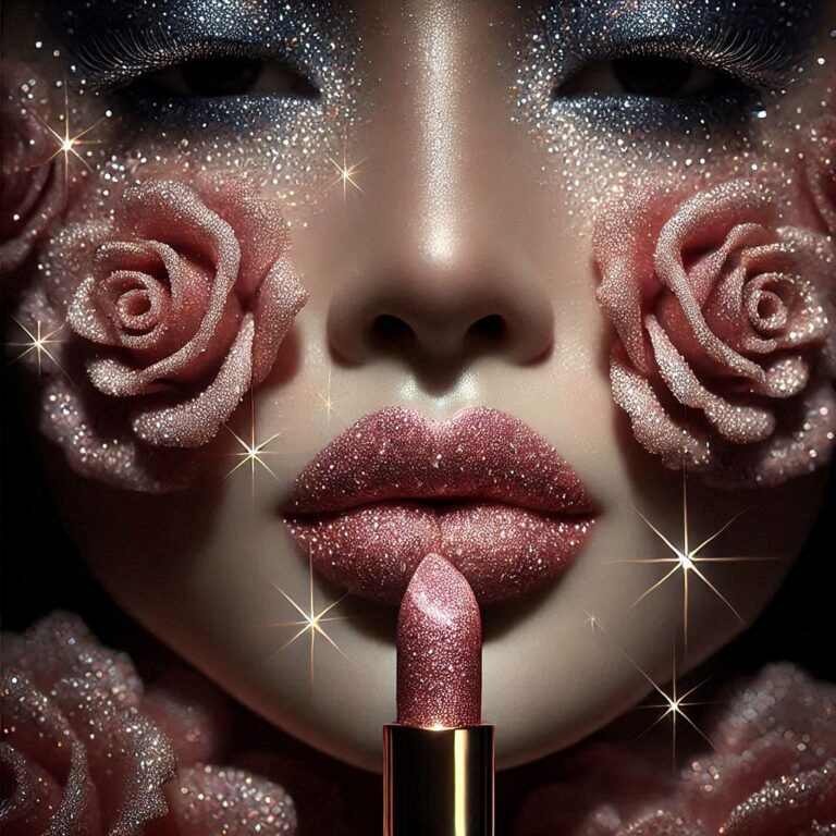 Stunning Lipstick Rose Glittering Moonlight