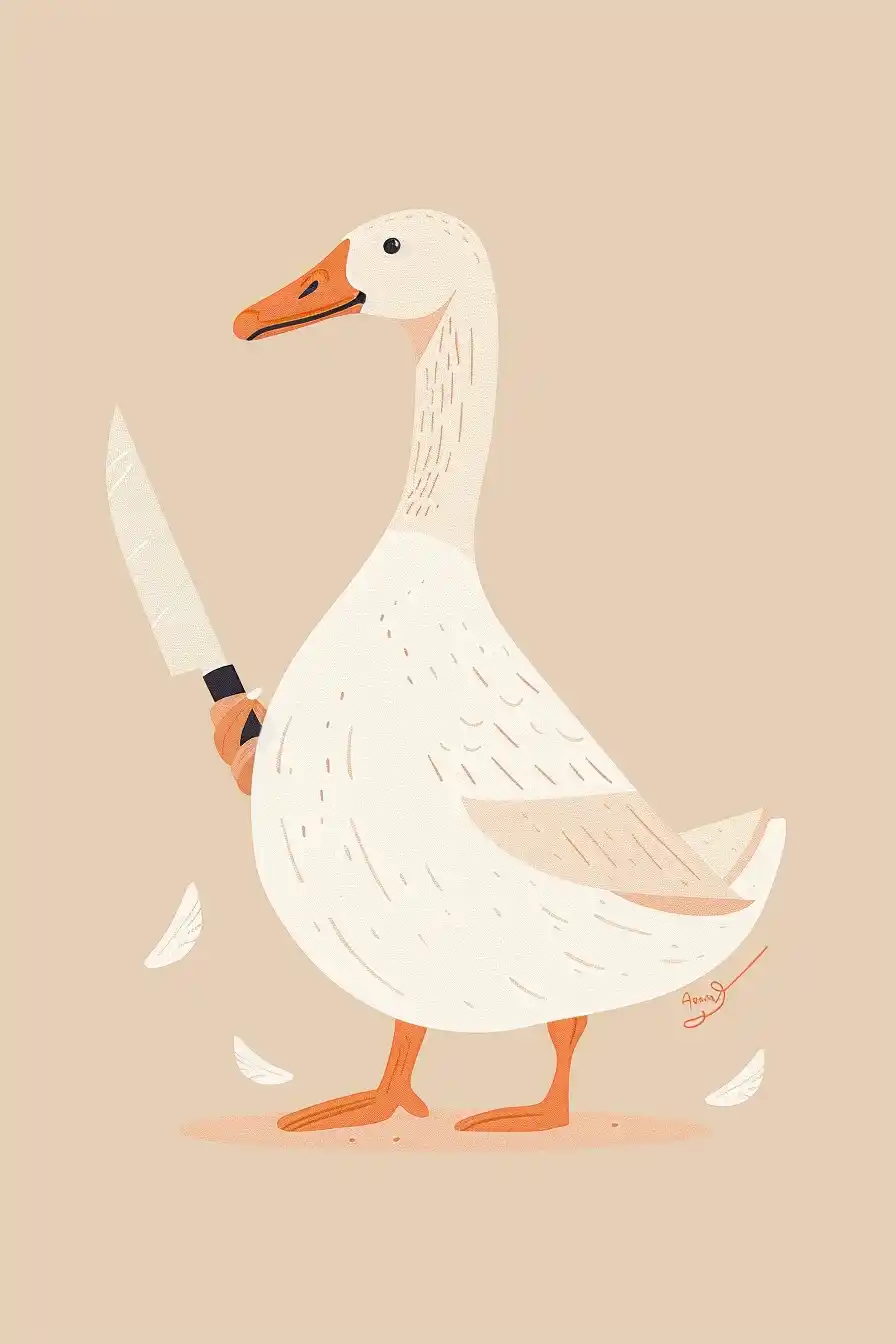 Boho Goose with Knife