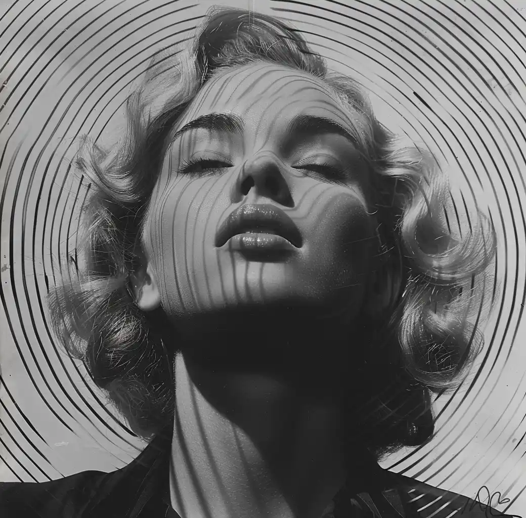 Vintage Blonde Spirals Portrait