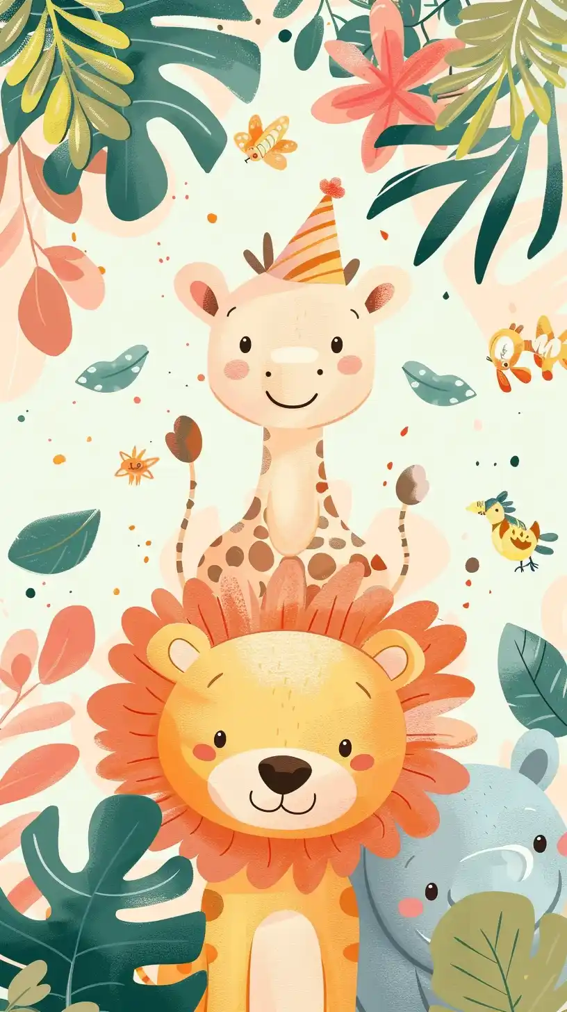 Cute Jungle Animals Invitation