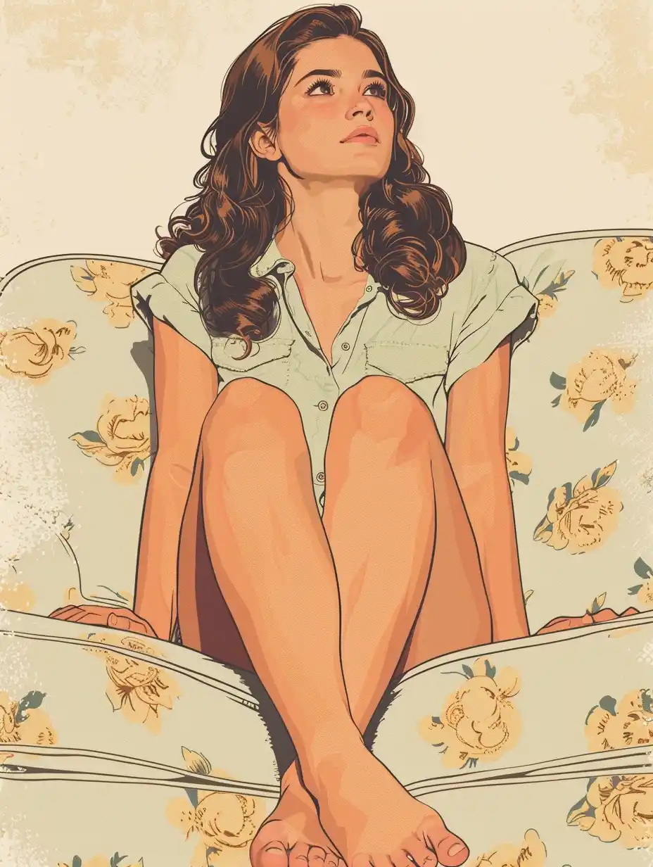 Retro Woman on Sofa