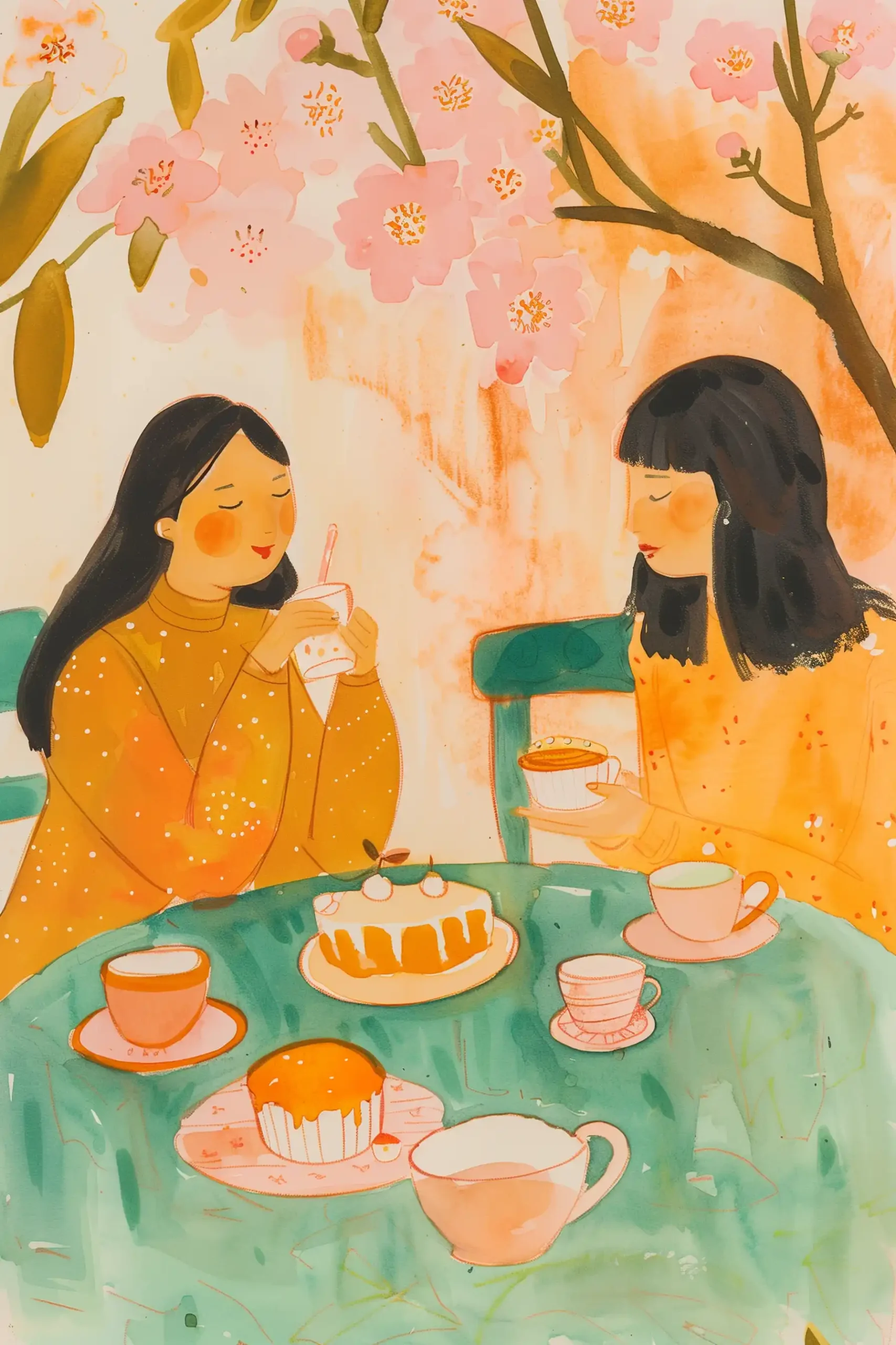 Cute Tea Time Illustration