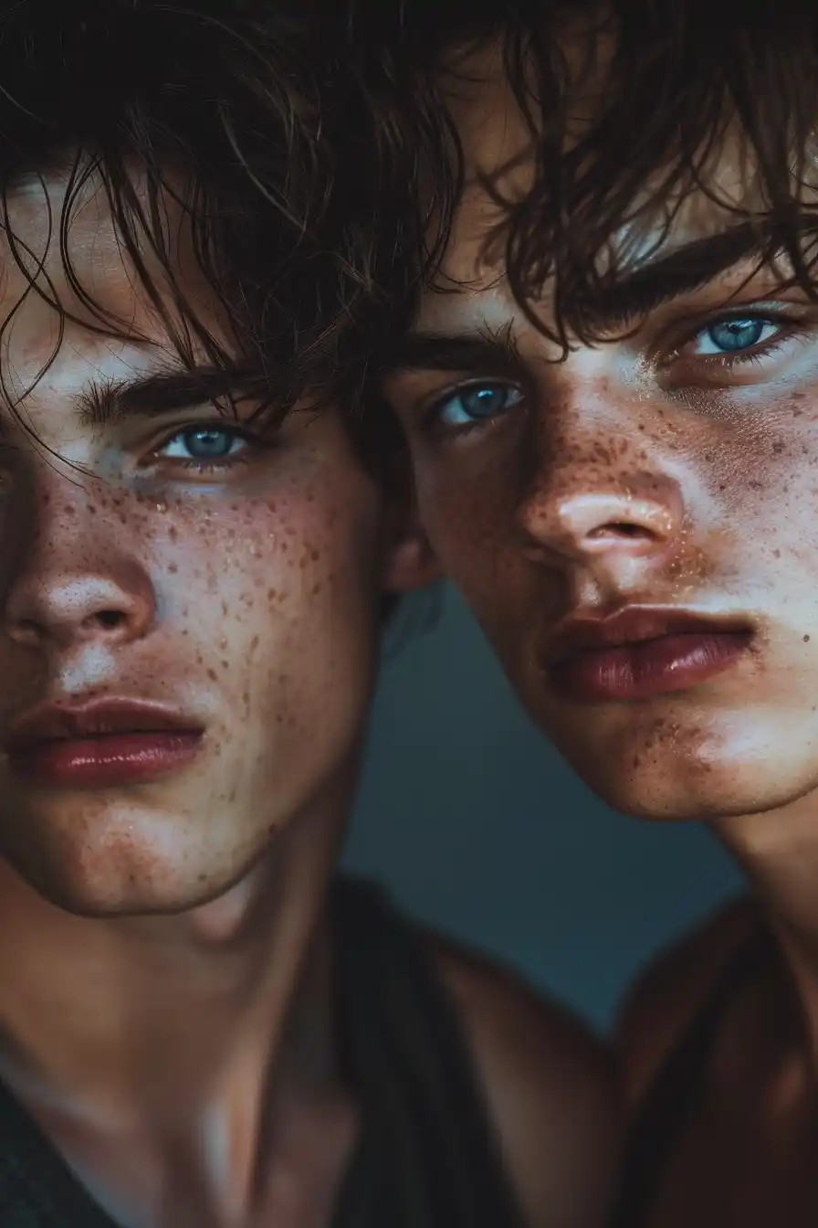 Athletic Duo in Dramatic Lighting