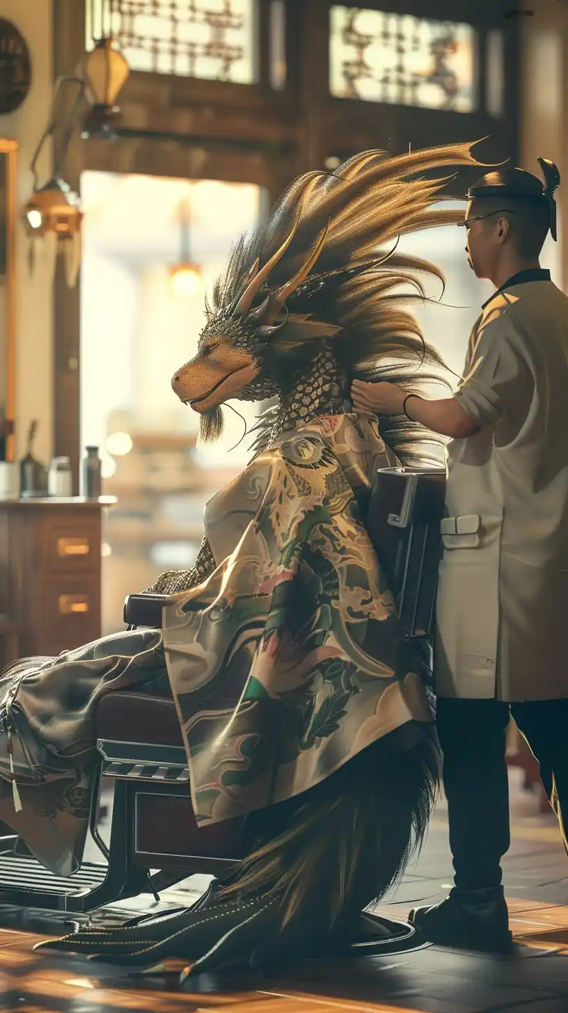 Dragon Barber Chair Art