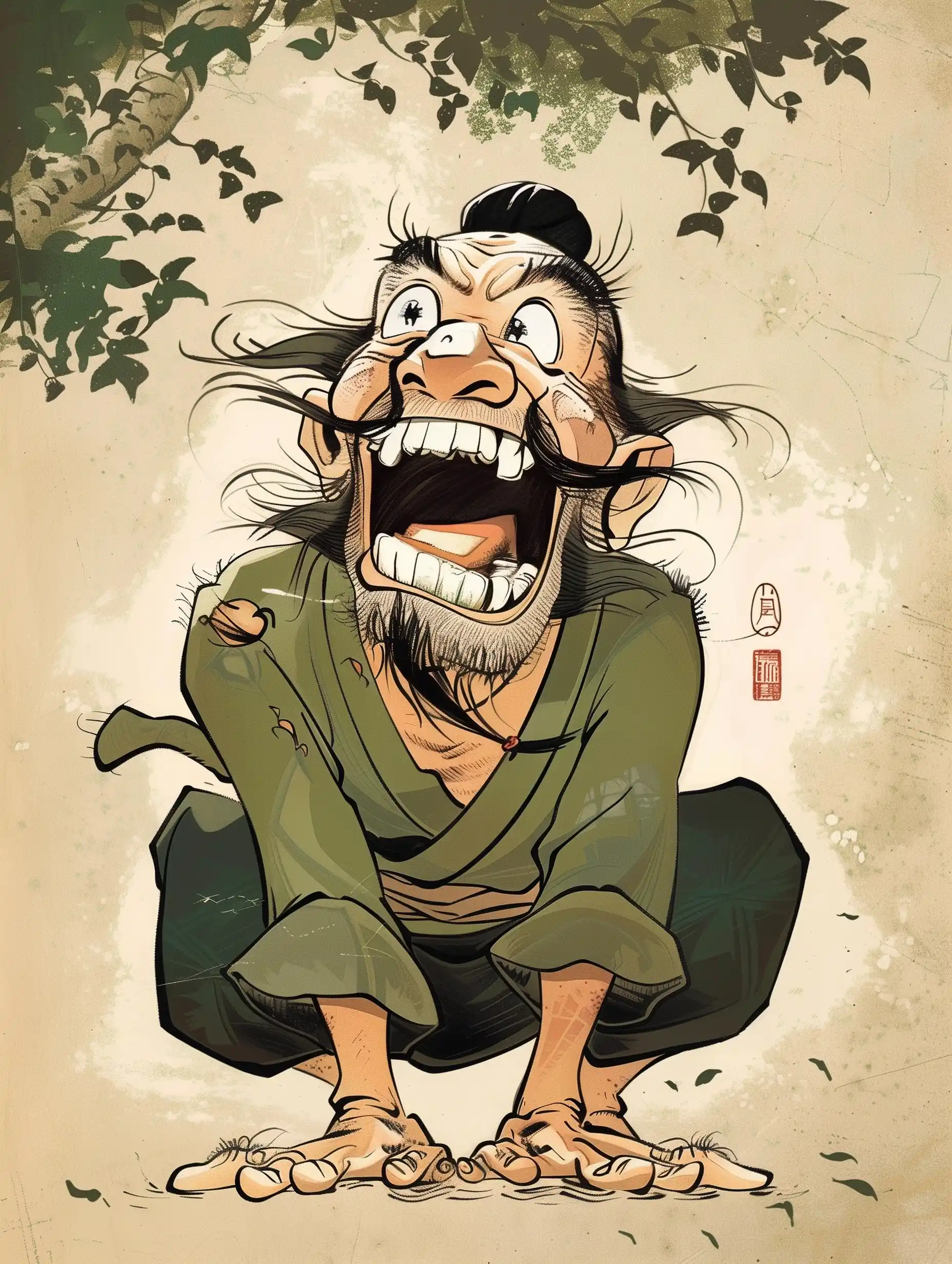 Exaggerated Zhong Kui Comic