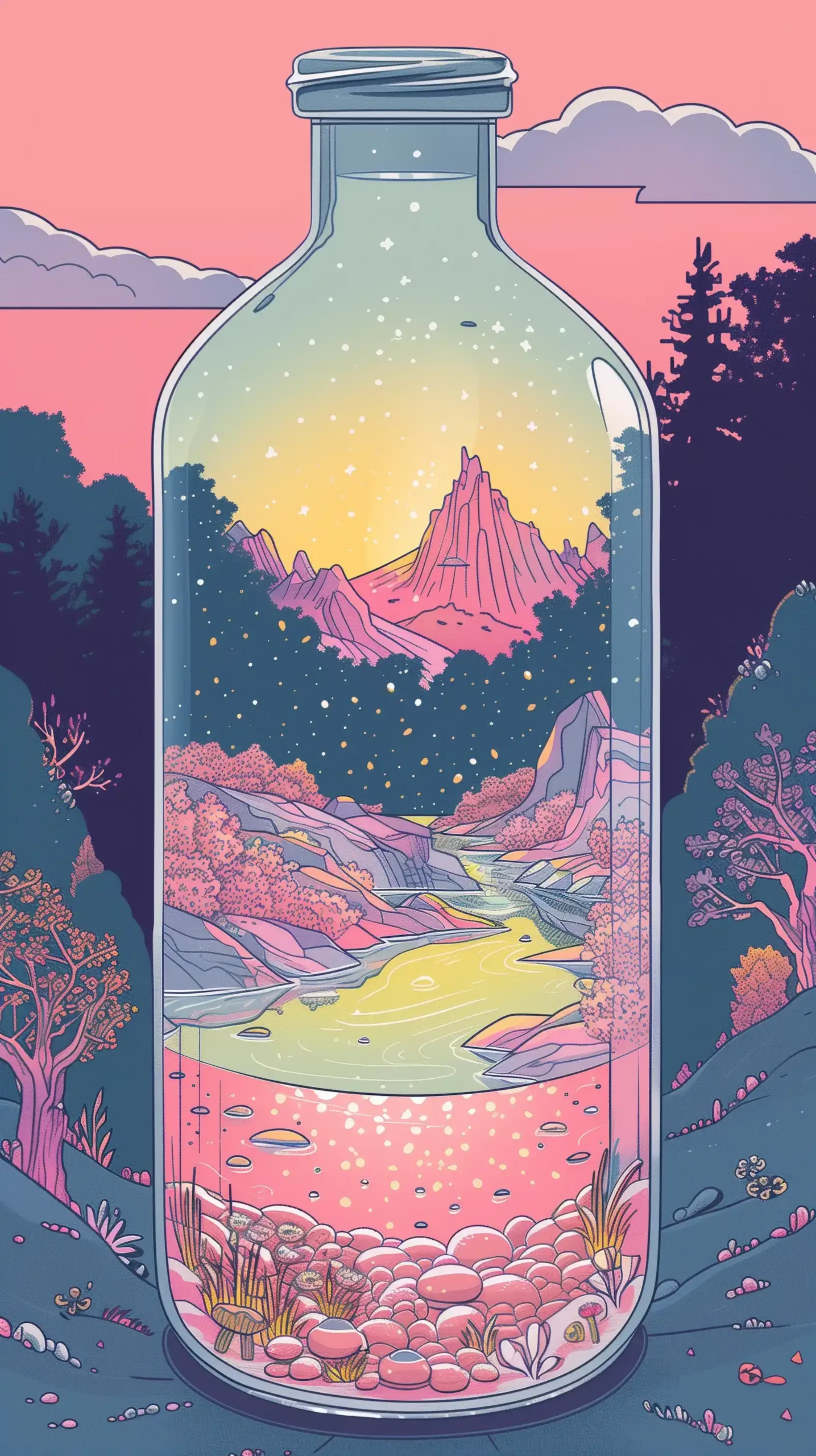 Pink Fantasy Software Bottle