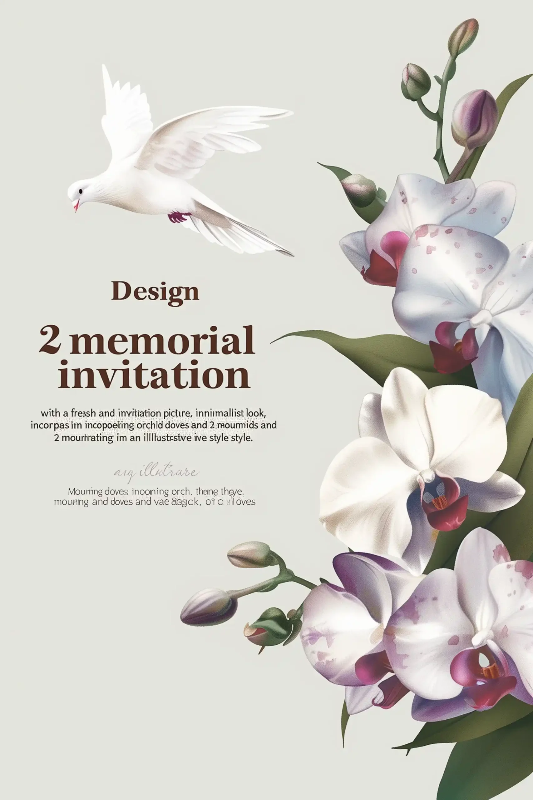 Orchid Doves Illustration