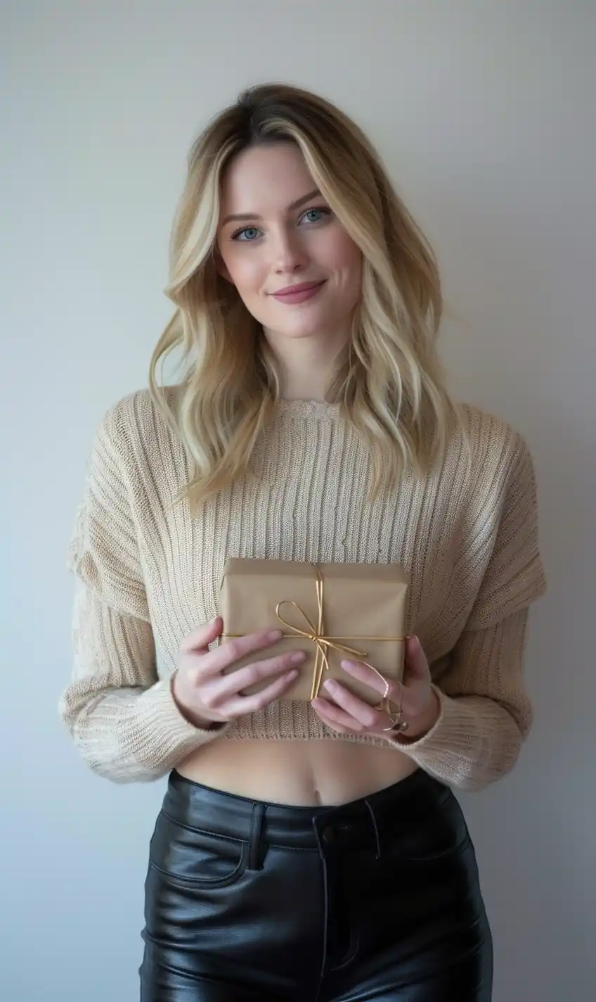 Blonde Woman with Gift