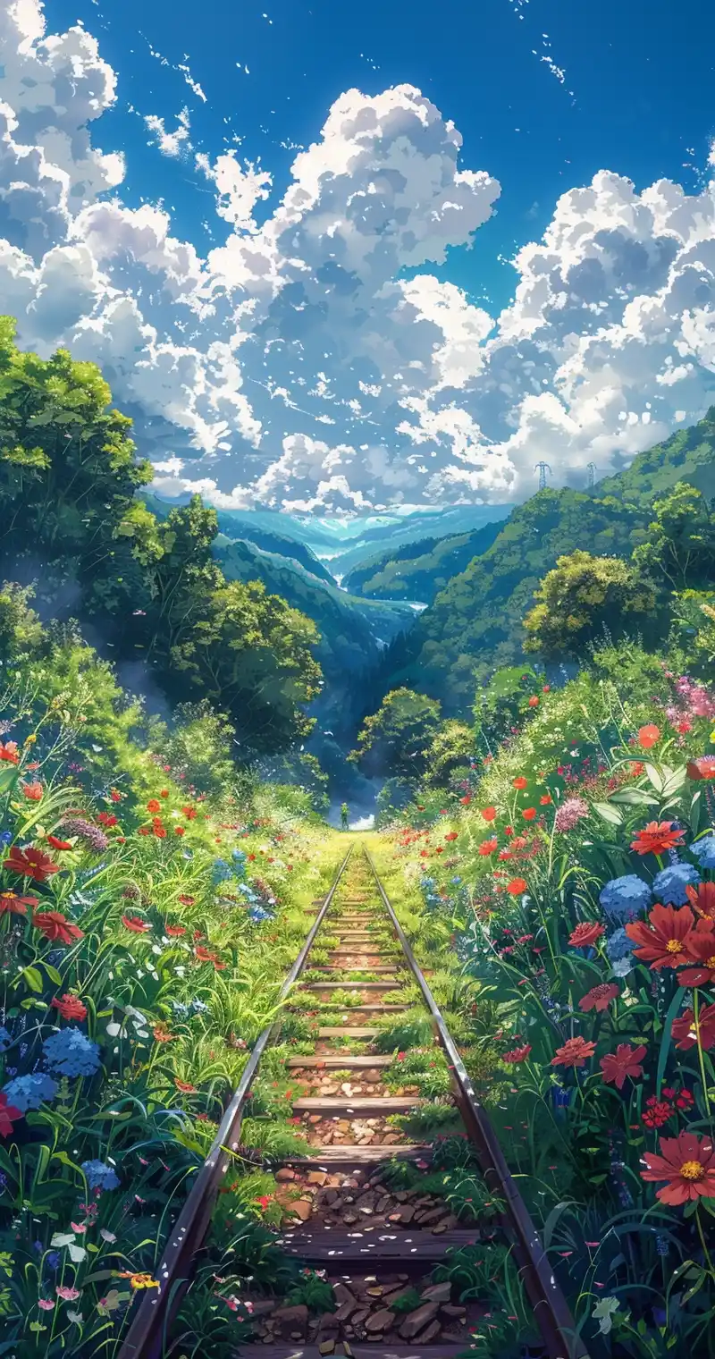 Train Scenery in Anime
