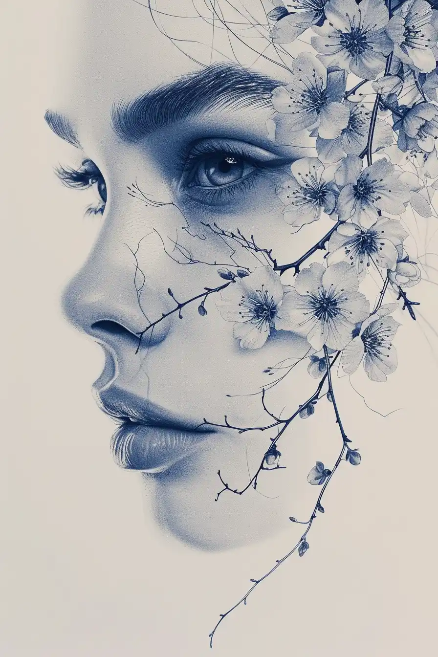 Floral Face in High Definition