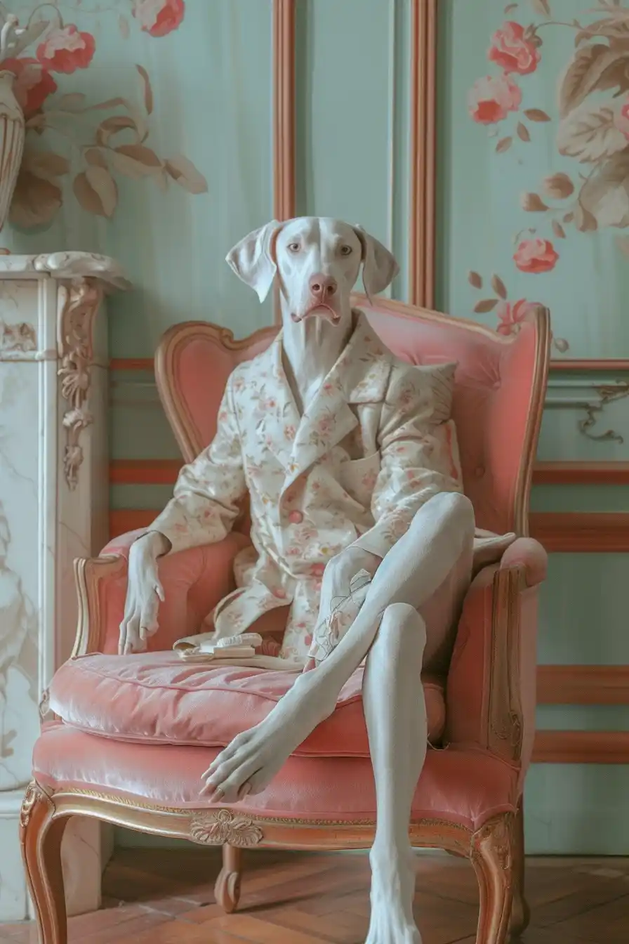 Hermes Weimaraner in Pastels