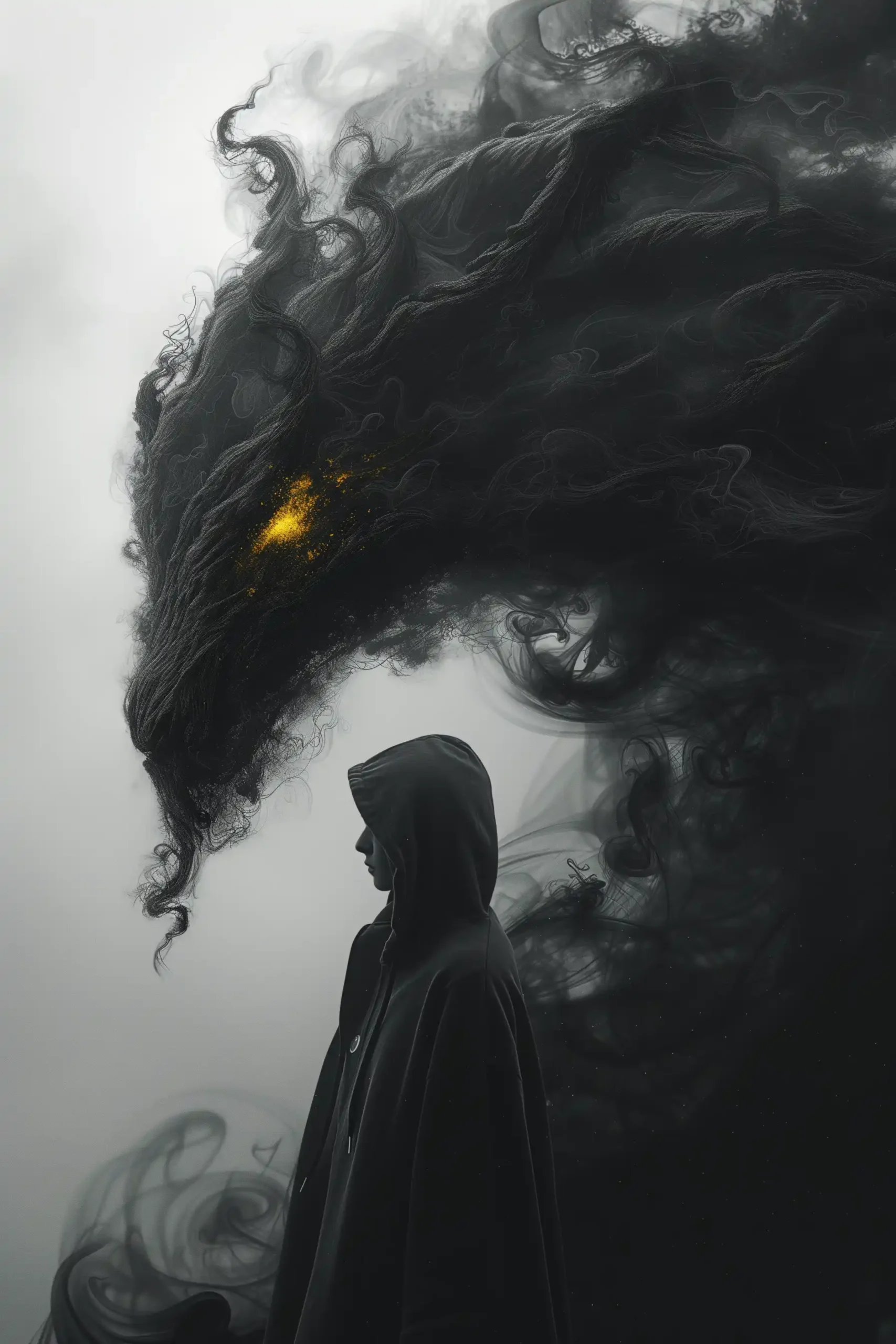 Dark Hooded Confrontation Smoke Dragon