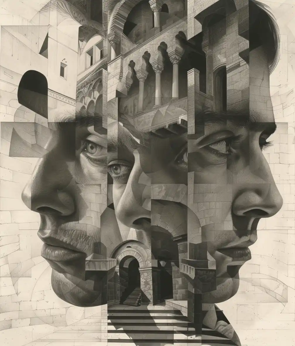 Symmetrical Escher-Inspired Drawing