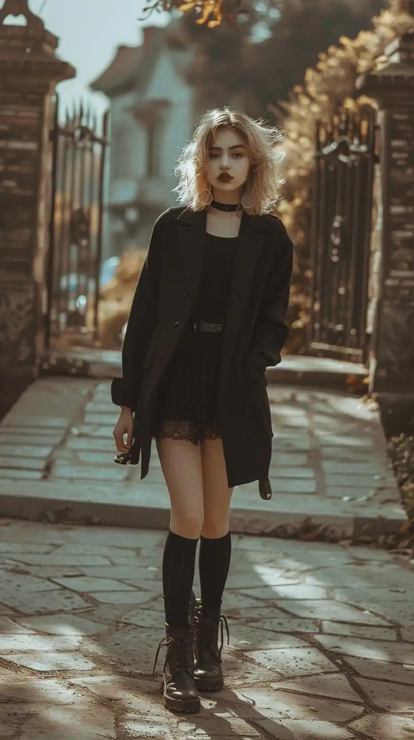 Blond Woman in Streetstyle