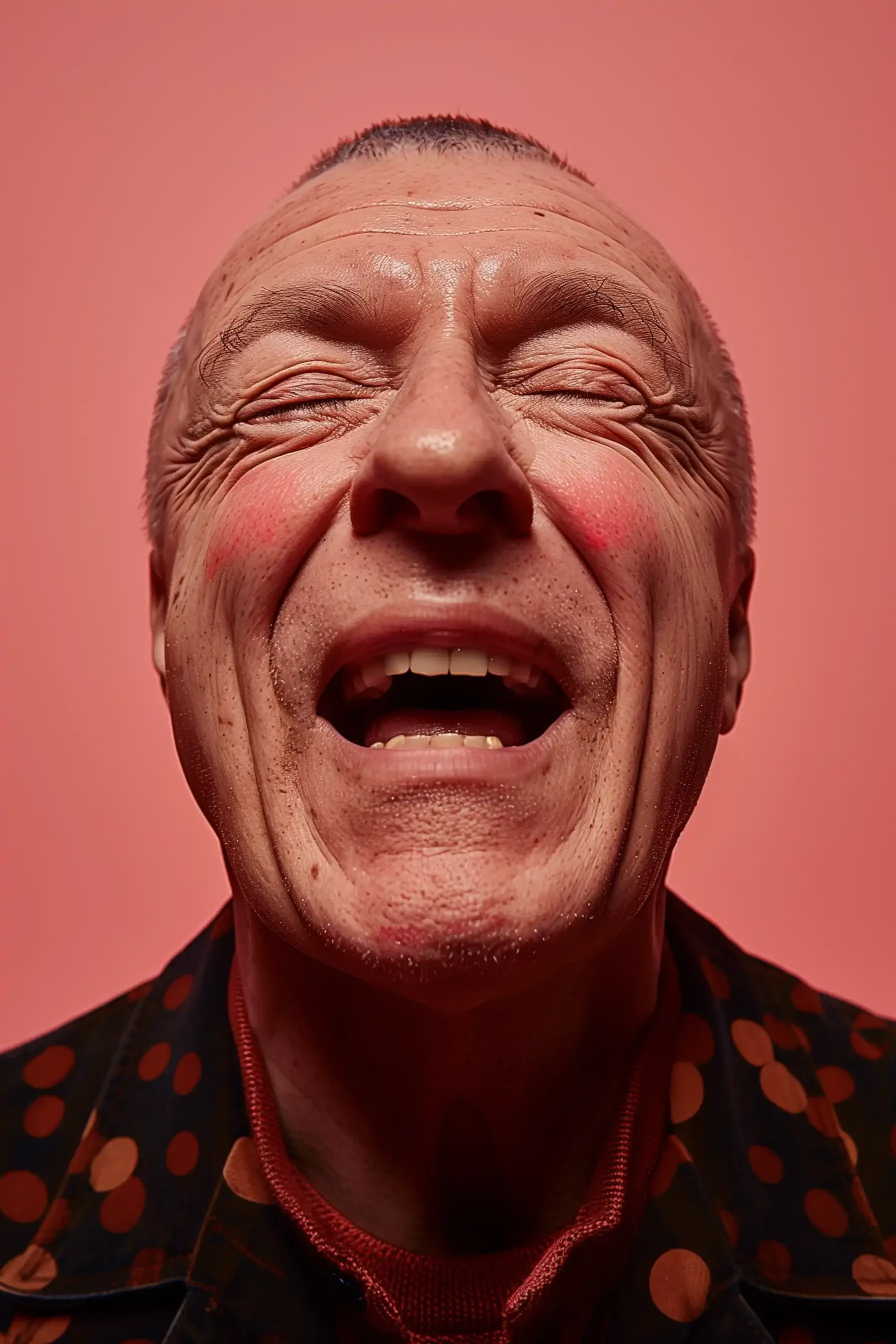 Colorful Laughing Man Portrait
