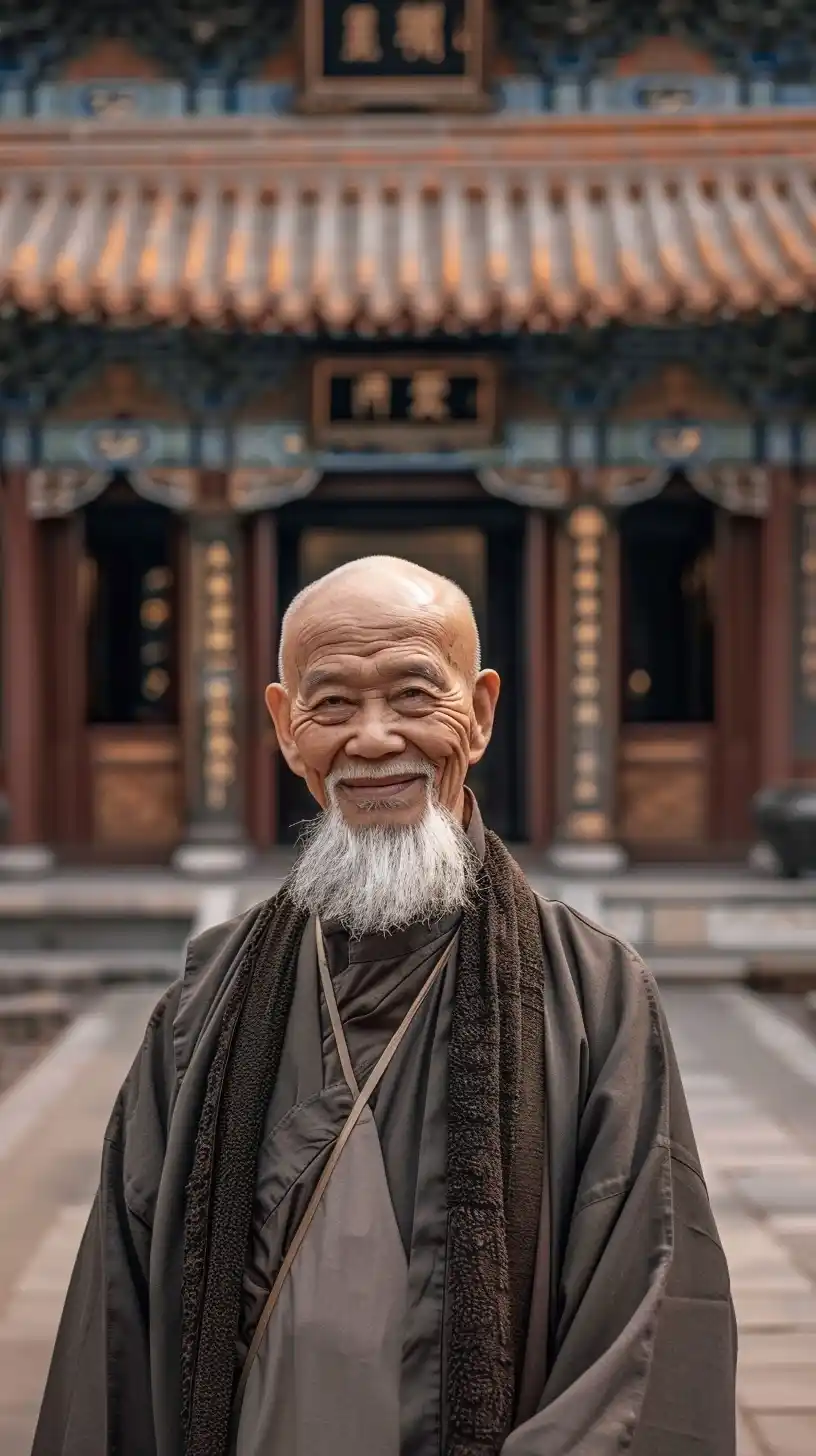 Chinese Monk Temple Portrait