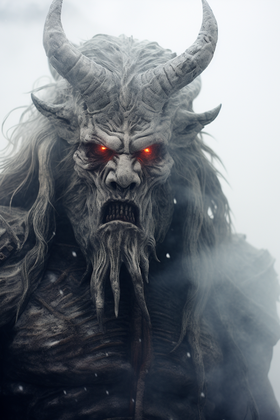 Majestic Snowy Ifrit in Icy Glacial 50mm Photography