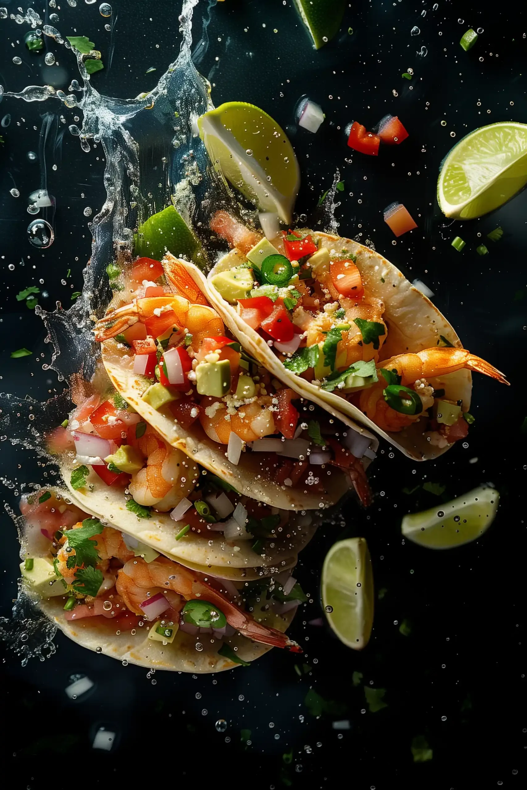 Colorful Shrimp Taco Trio