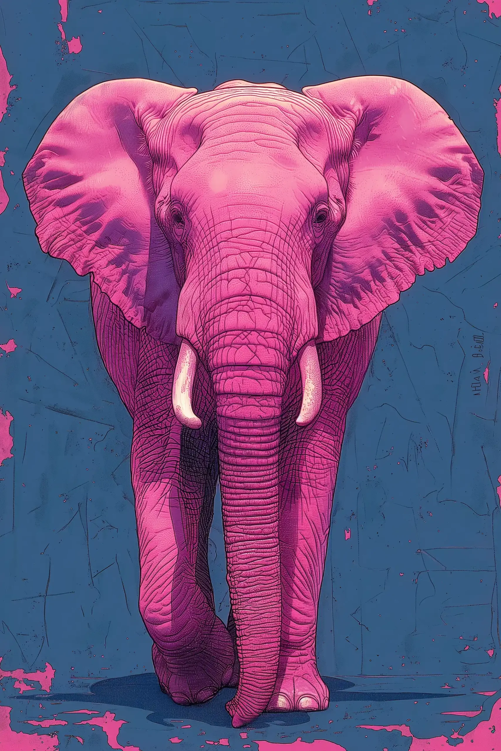Pink Elephant Illustration