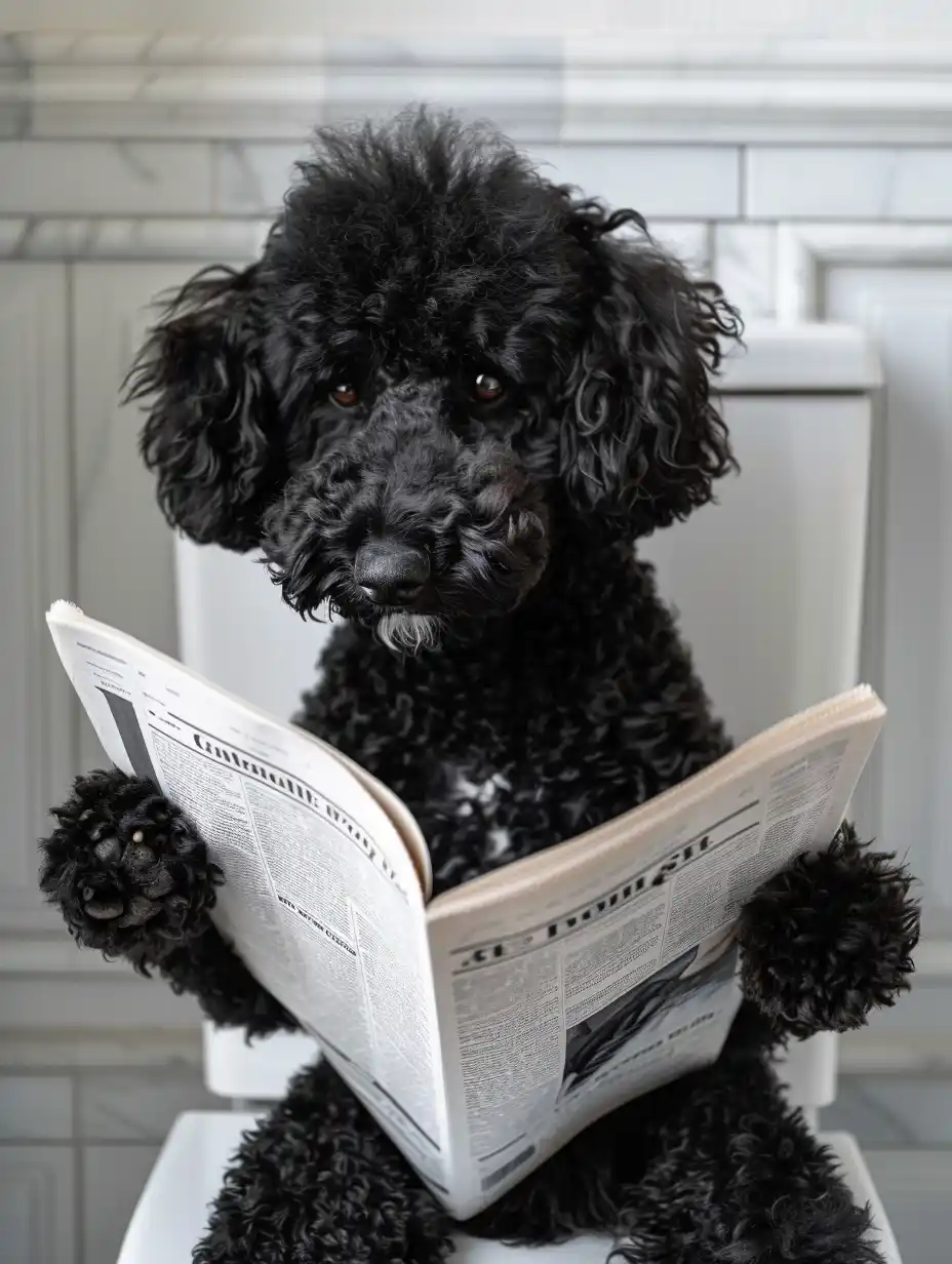 Sophisticated Poodle Reading