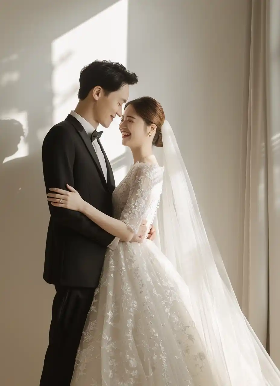Minimalist Korean Wedding Portrait