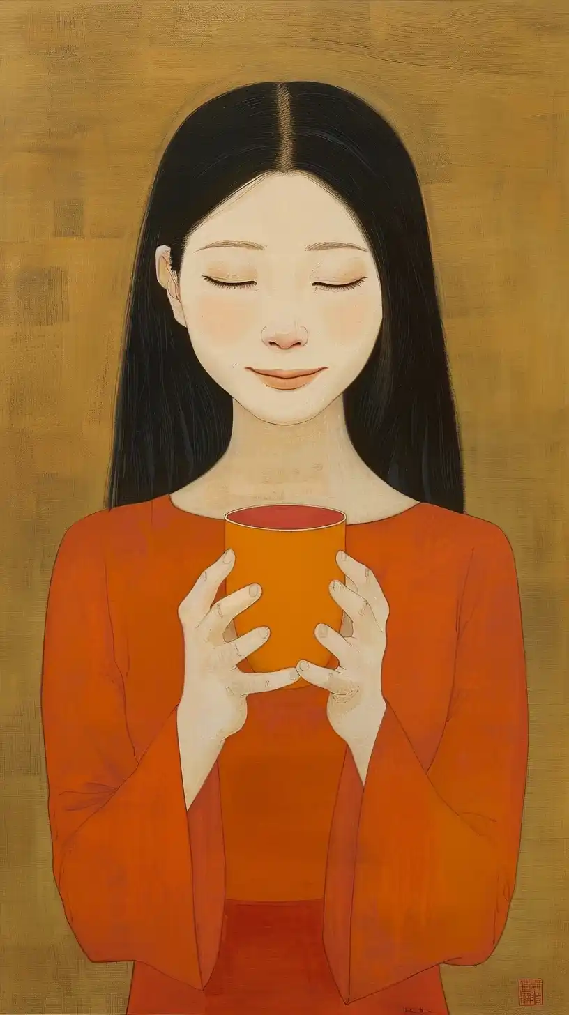 Realism Woman with Drink