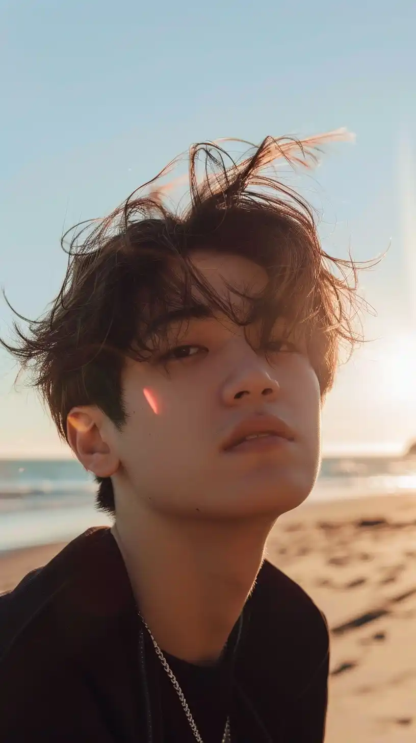 Asian Boy Beach Portrait