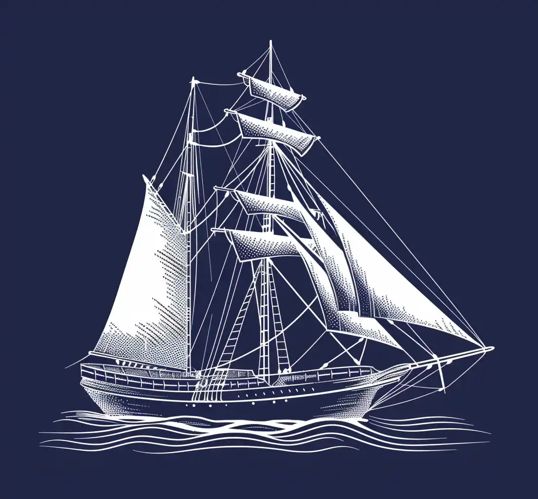 White Ink Ship Vector