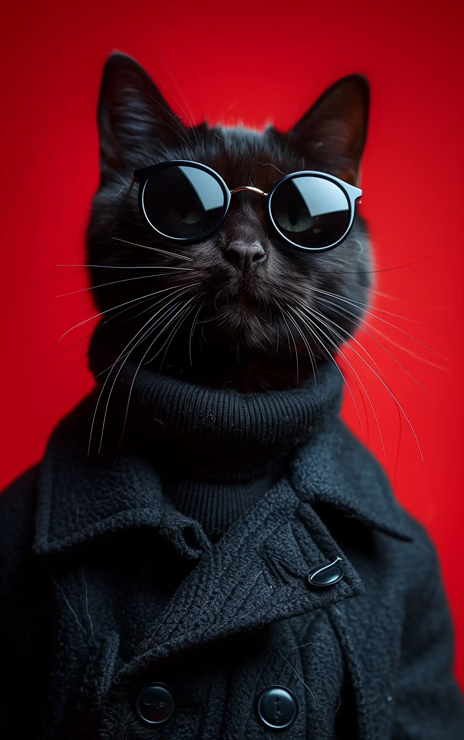 Fashionable Feline in Red