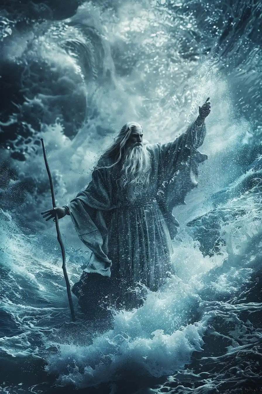 Dramatic Moses Parting Sea
