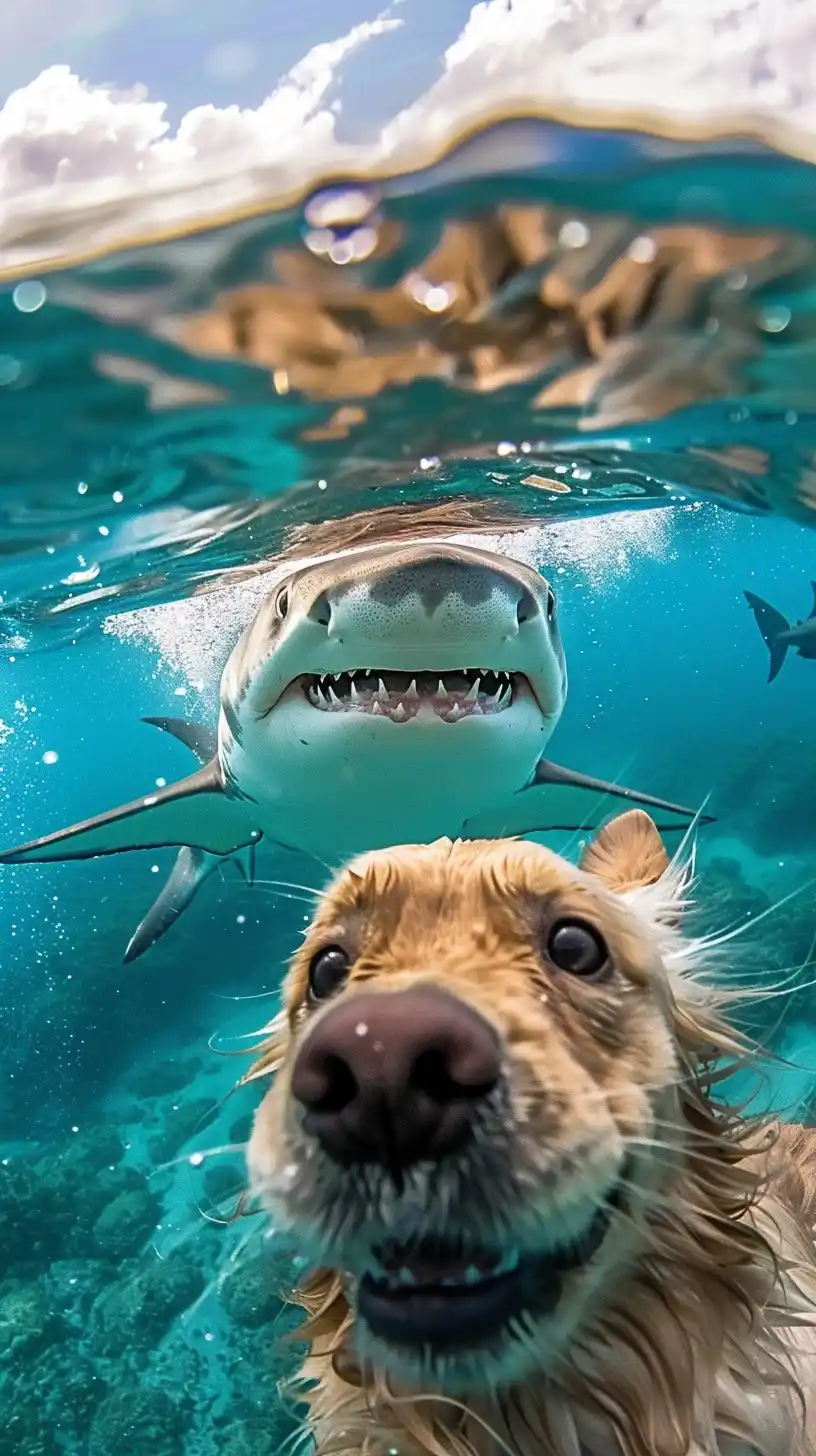 Shark Surprises Retriever