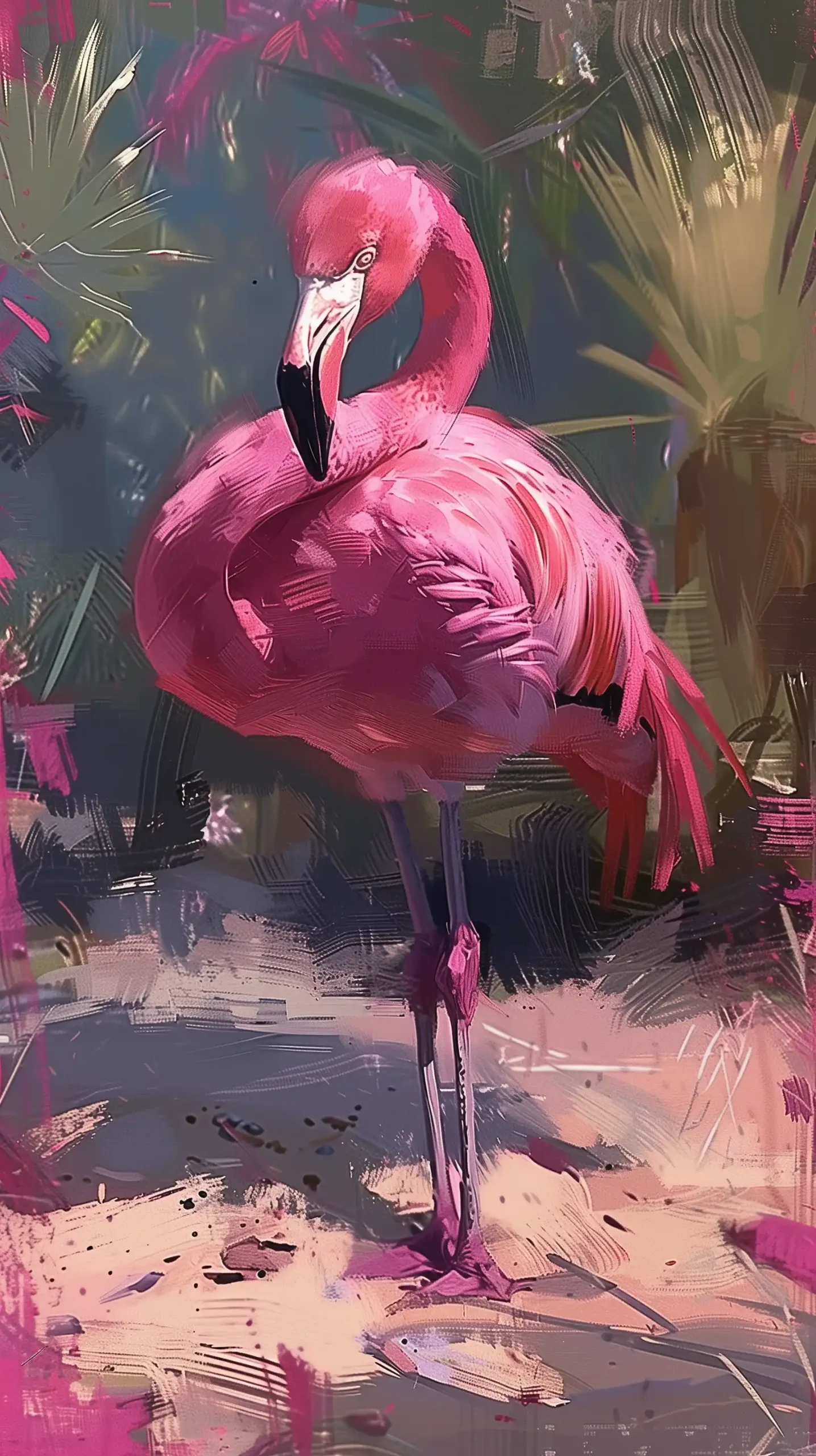 Speedpainted Pink Flamingo