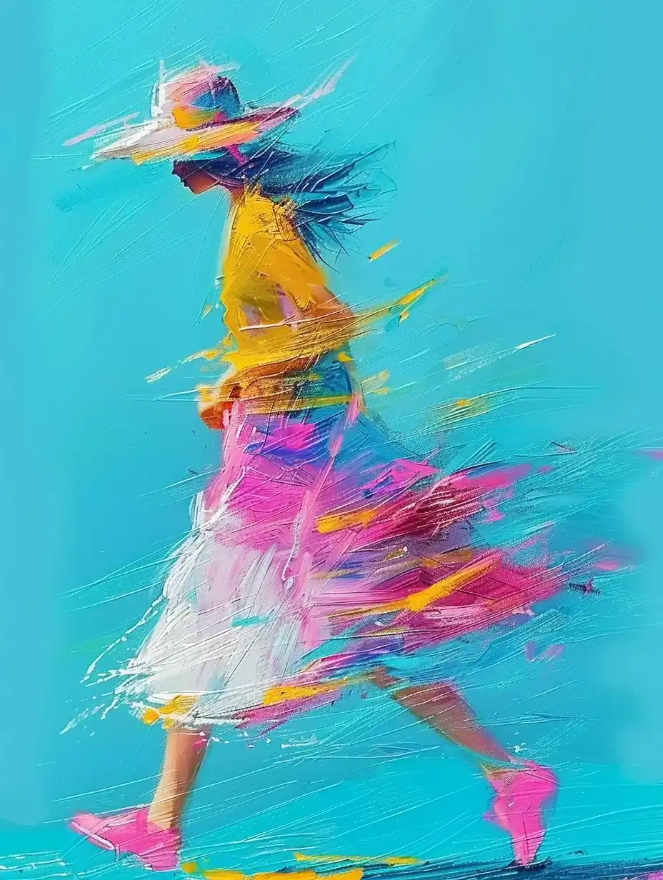 Colorful Running Woman