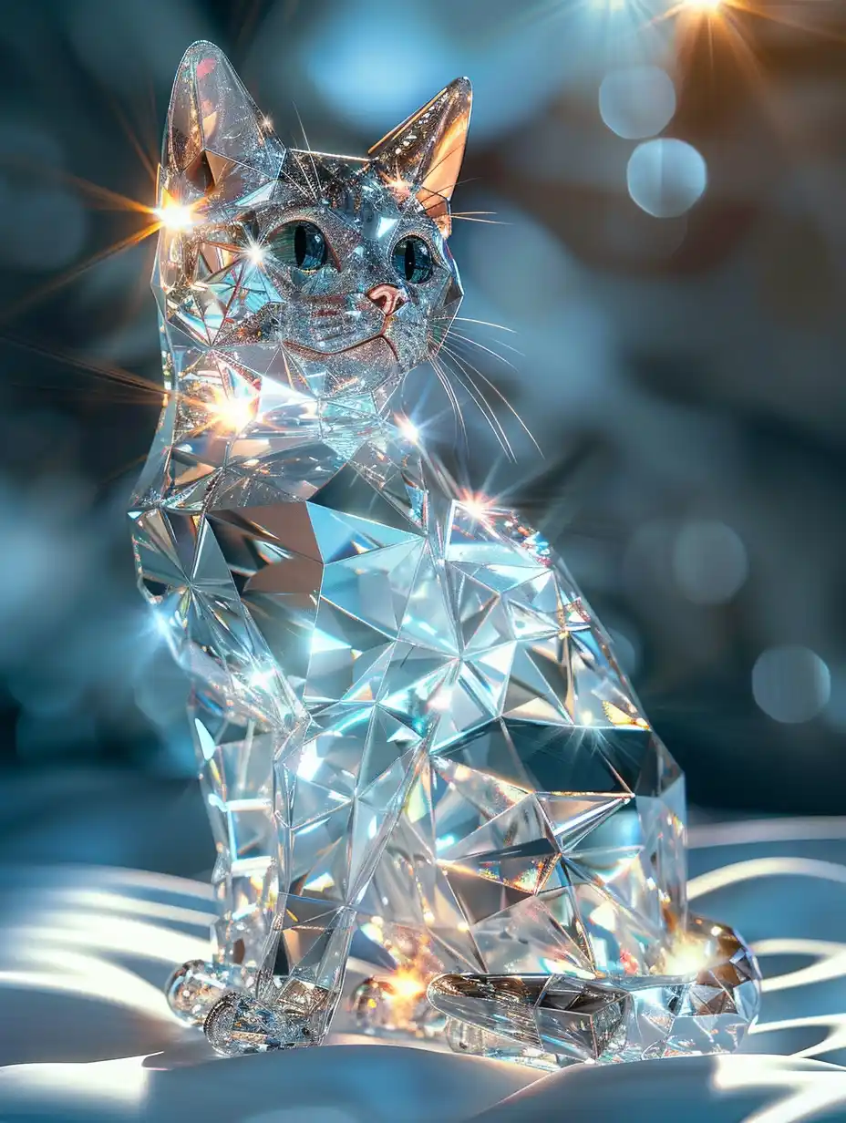 Futuristic Diamond Cat Art