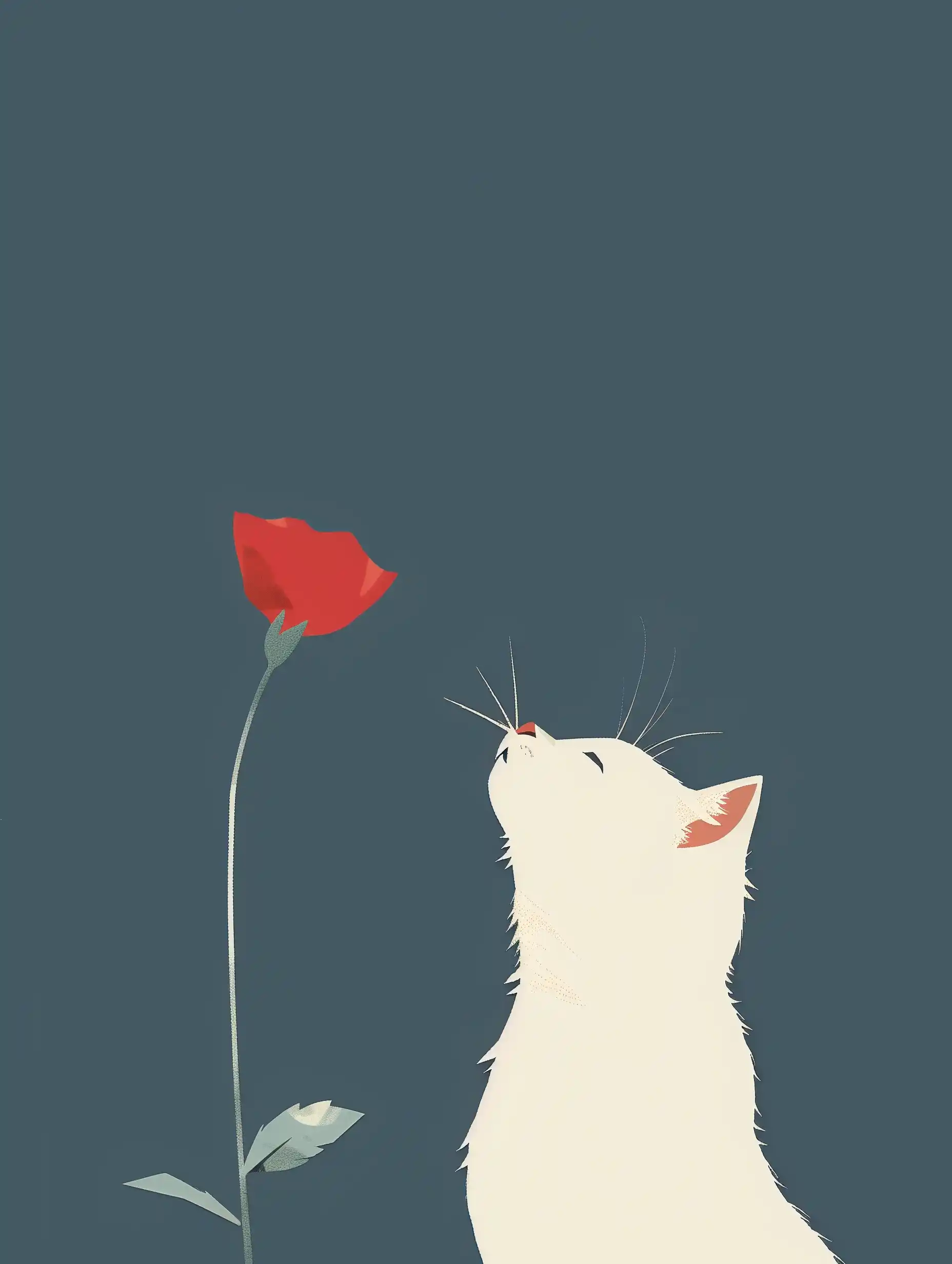 Minimalist Cat  Flower