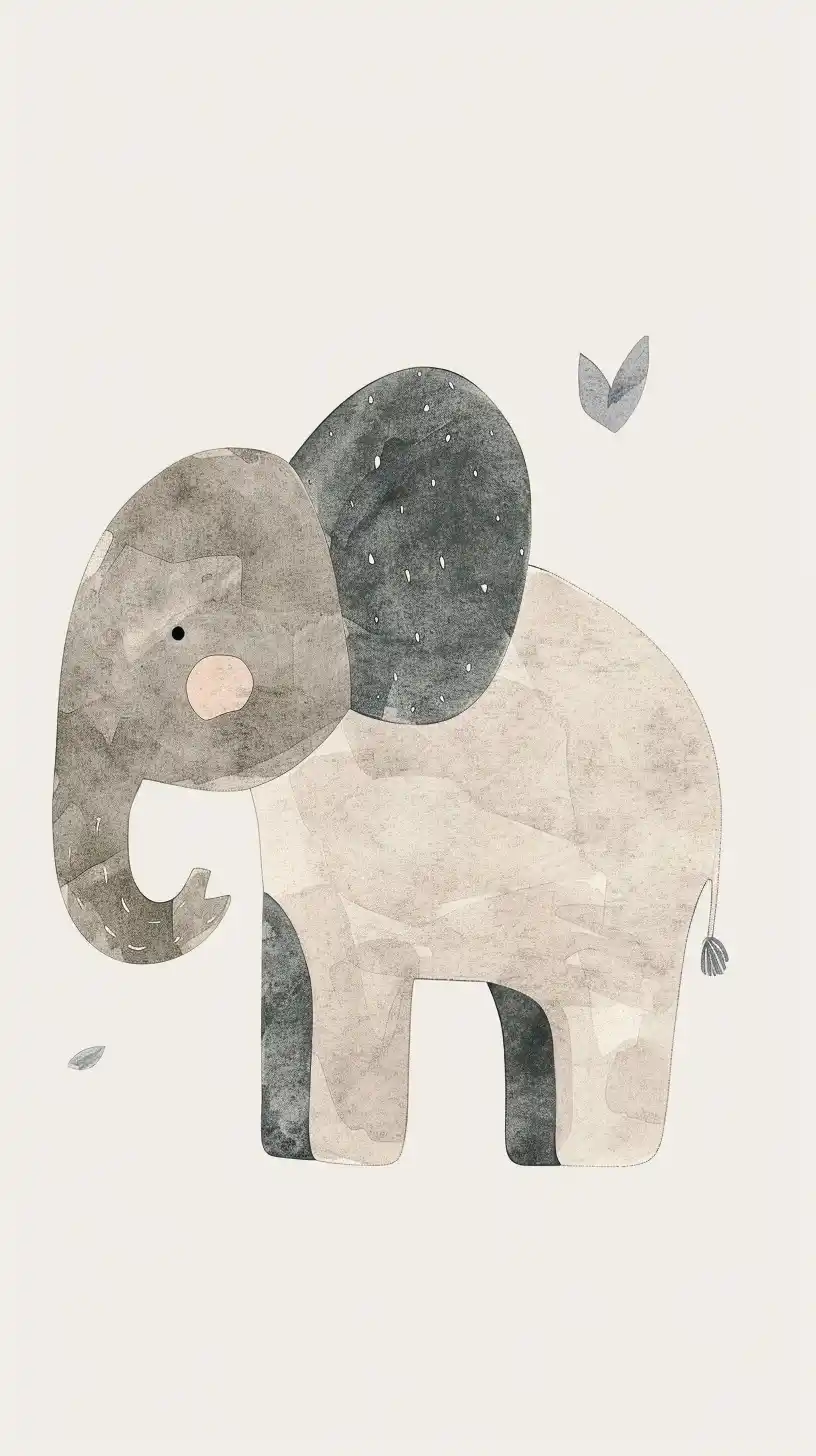 Organic Elephant in Pastels