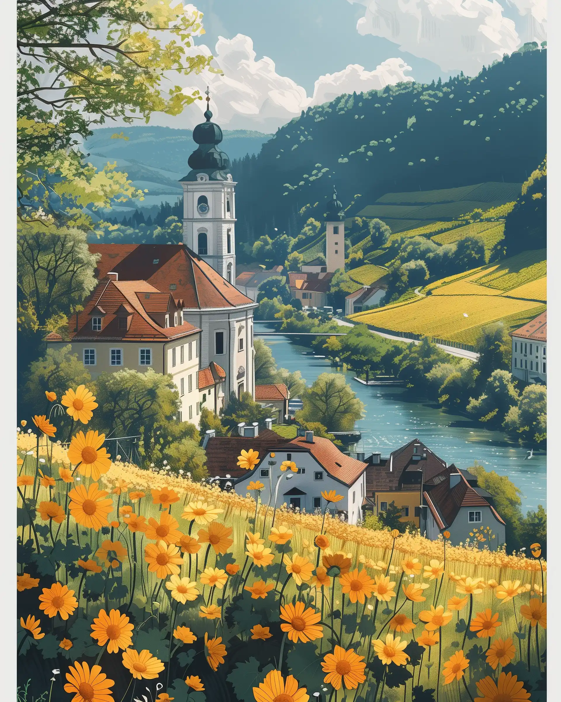 Minimal Krems Spring Poster