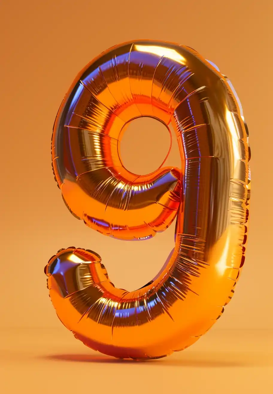 9 Inflated Orange Plastic