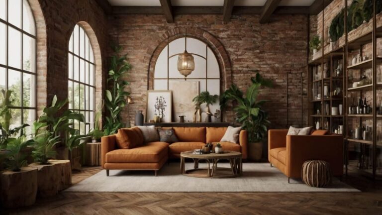 Cozy Rustic Modern Café Interior