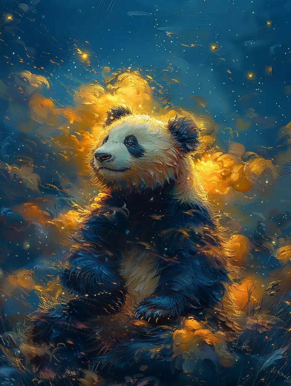 Van Gogh Panda Night