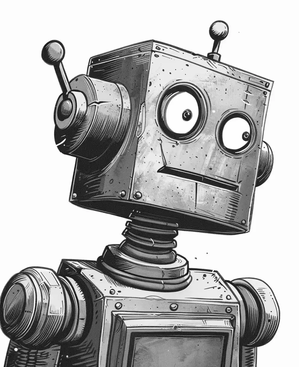 Classic Robot Face in 1930s Disney Style