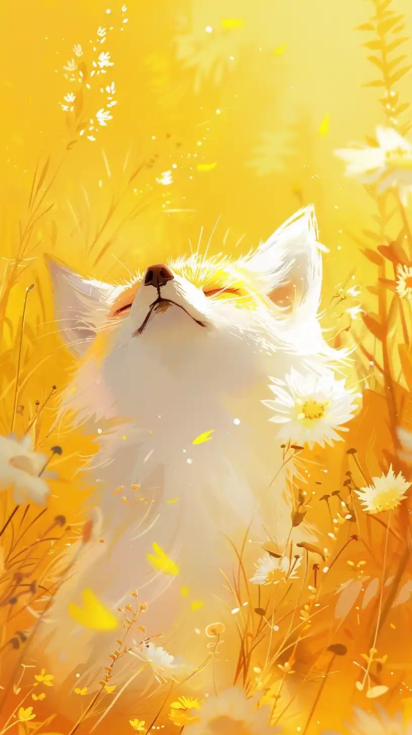 Mystical Fox in Yellow Sky