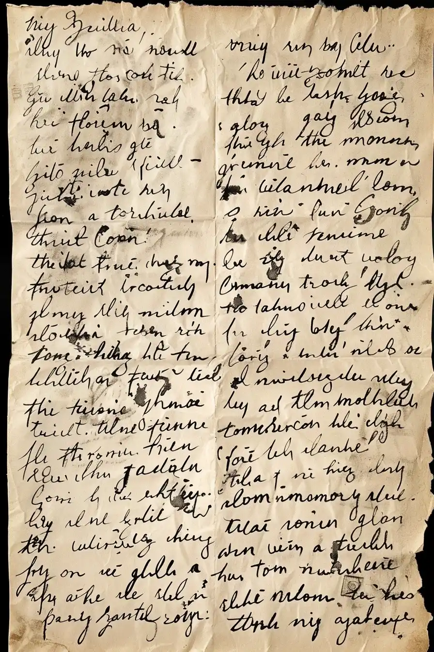 Flowing Script Note