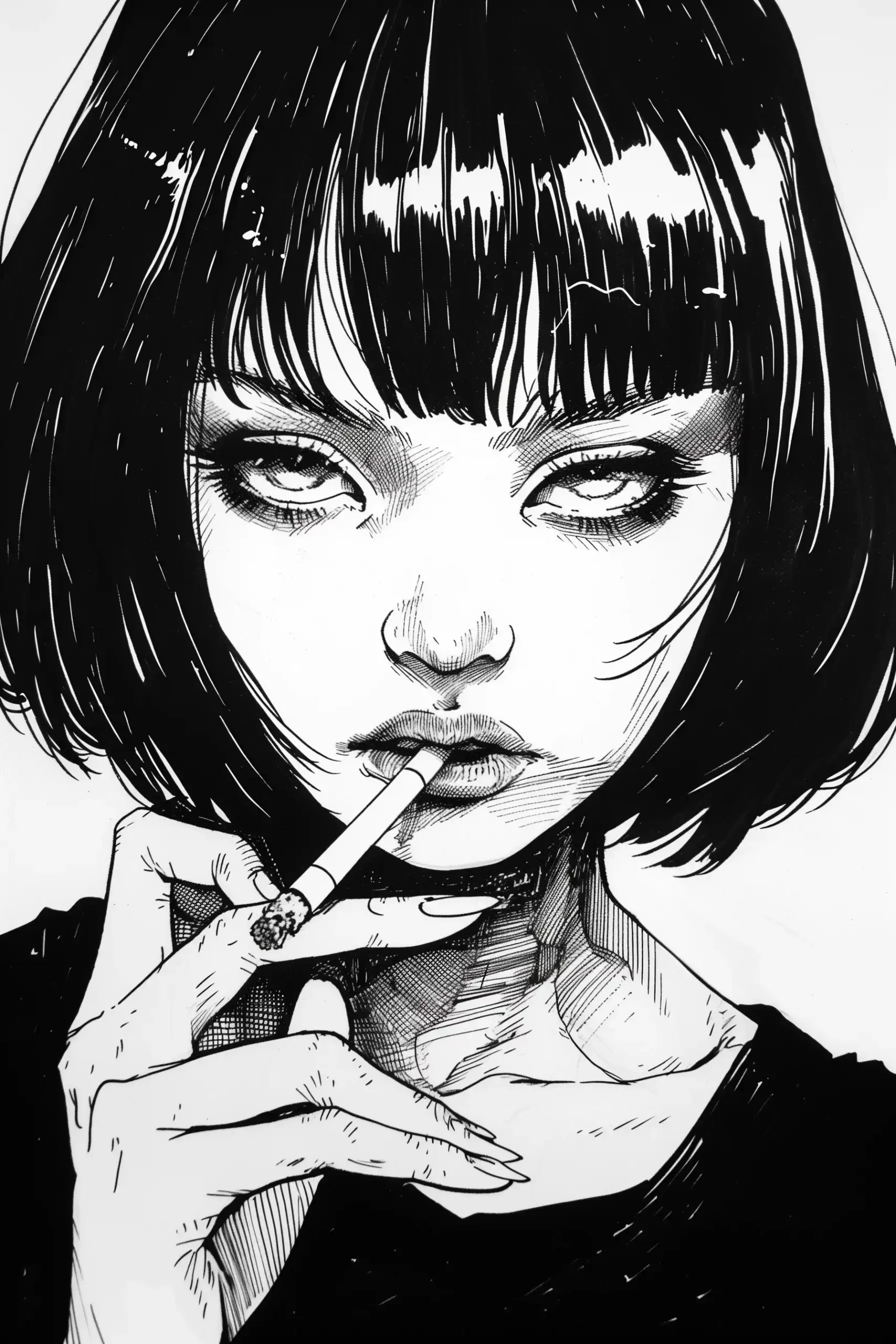 Bob-Cut Woman in Tsuge Style