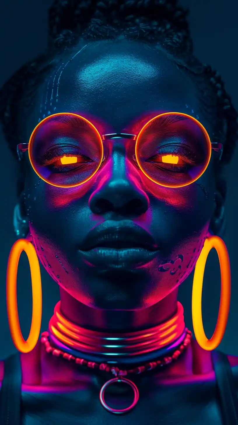 Neon Afrofuturism Poster Art