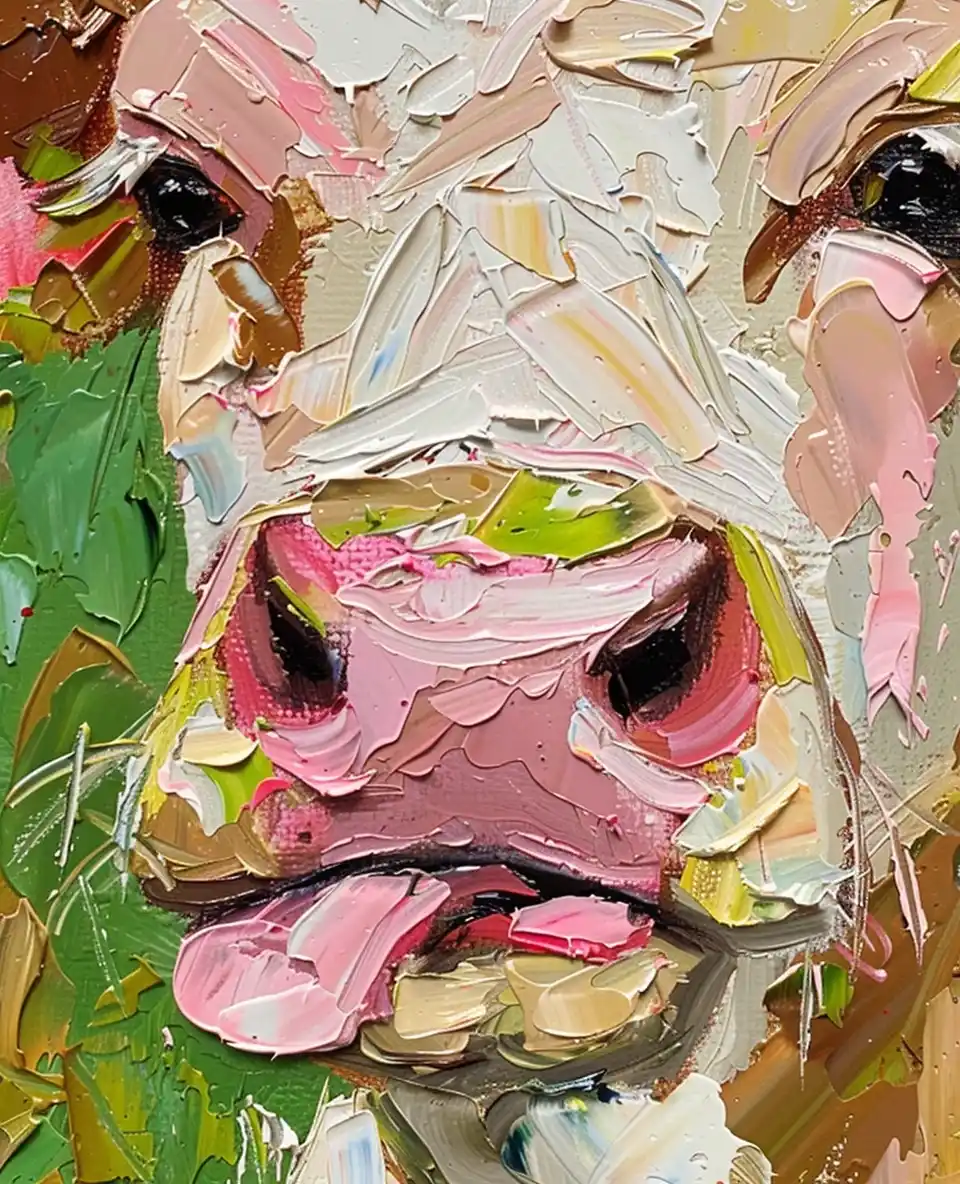 Pastel Cow Portrait
