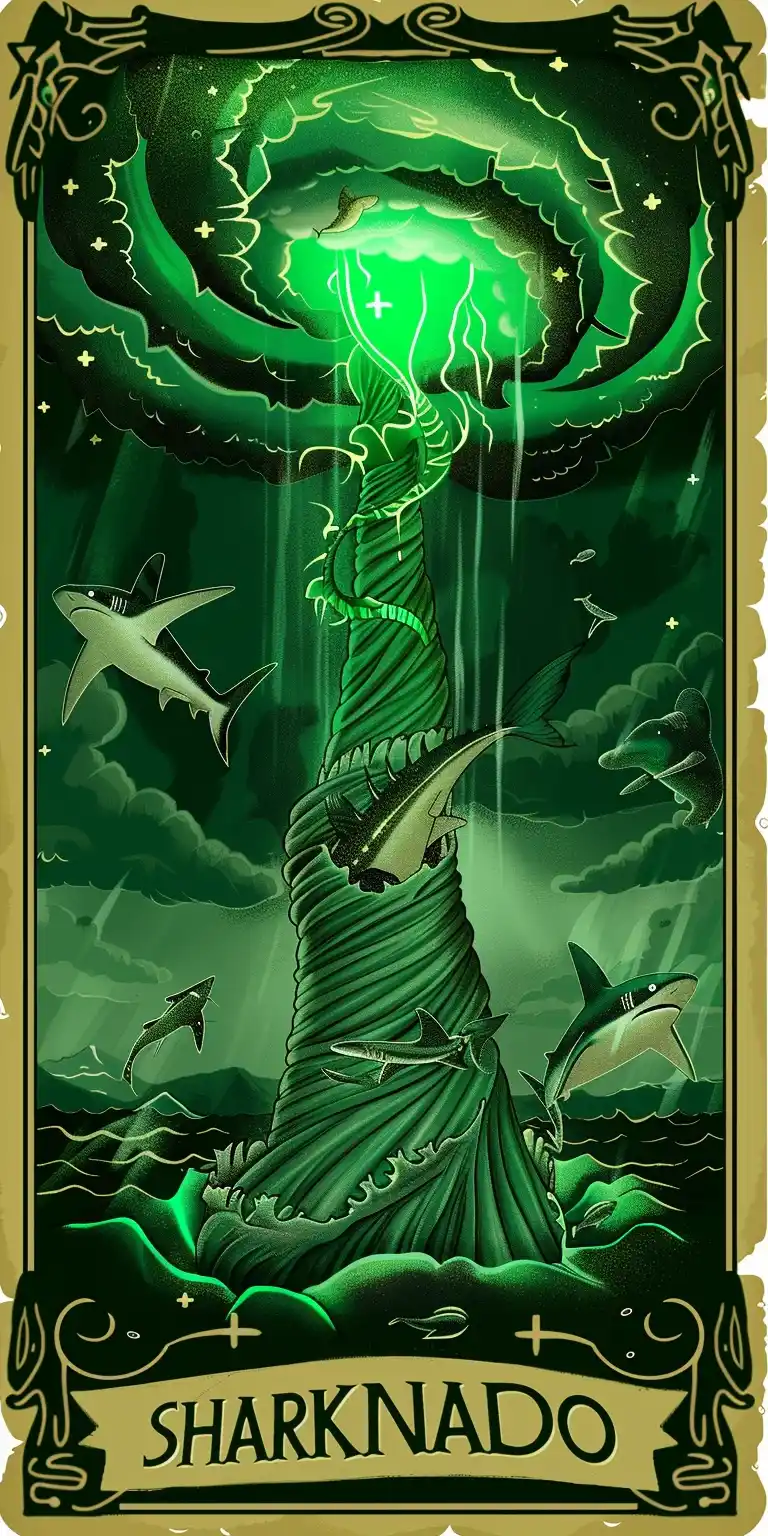 Green Sharknado Tarot
