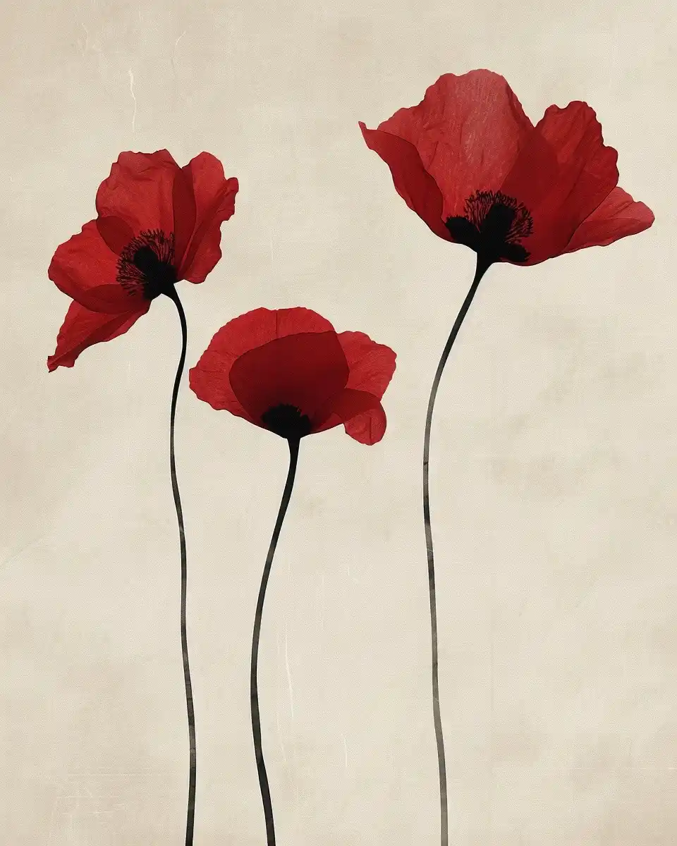Minimalist Poppy Japandi Art