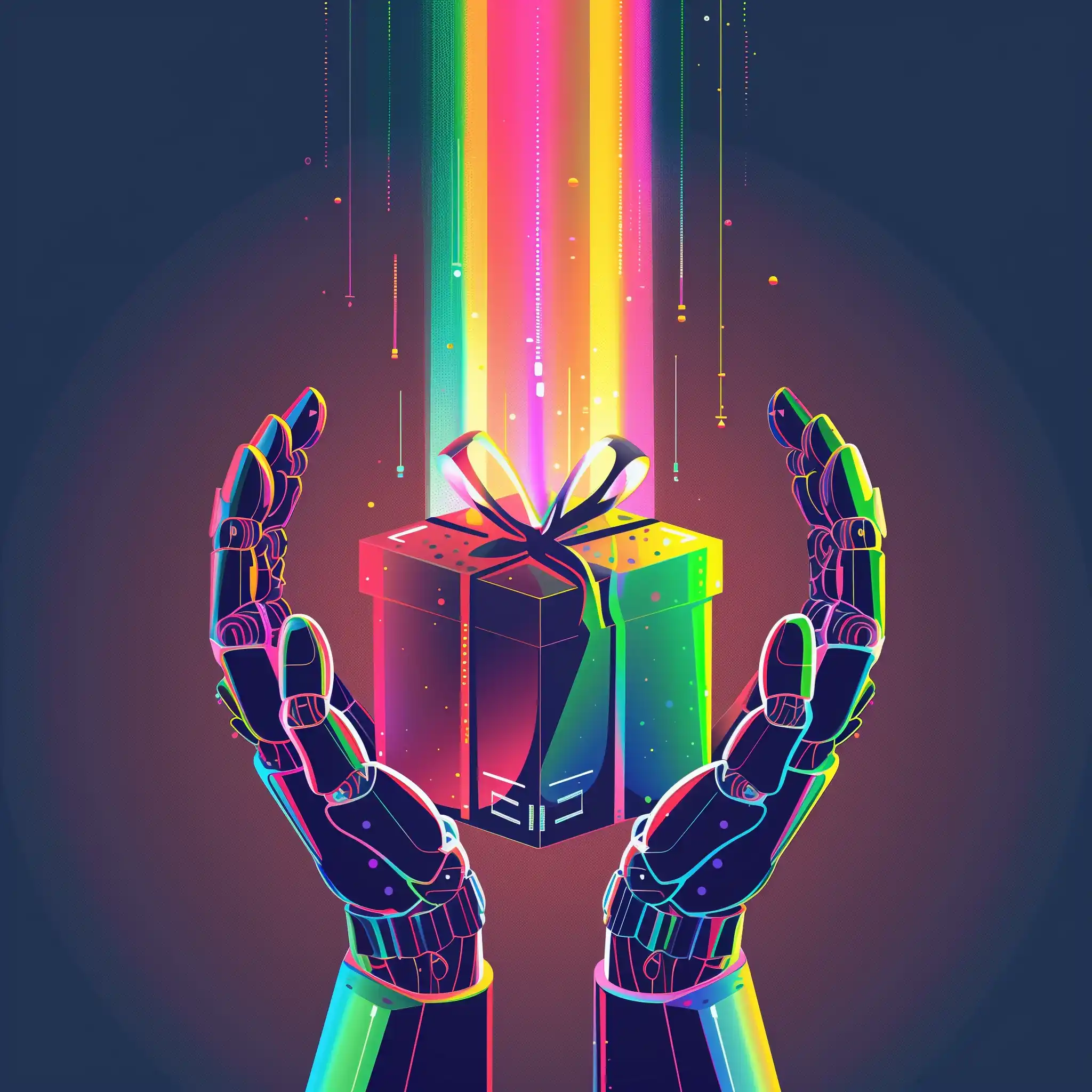 Futuristic AI Gift Hands